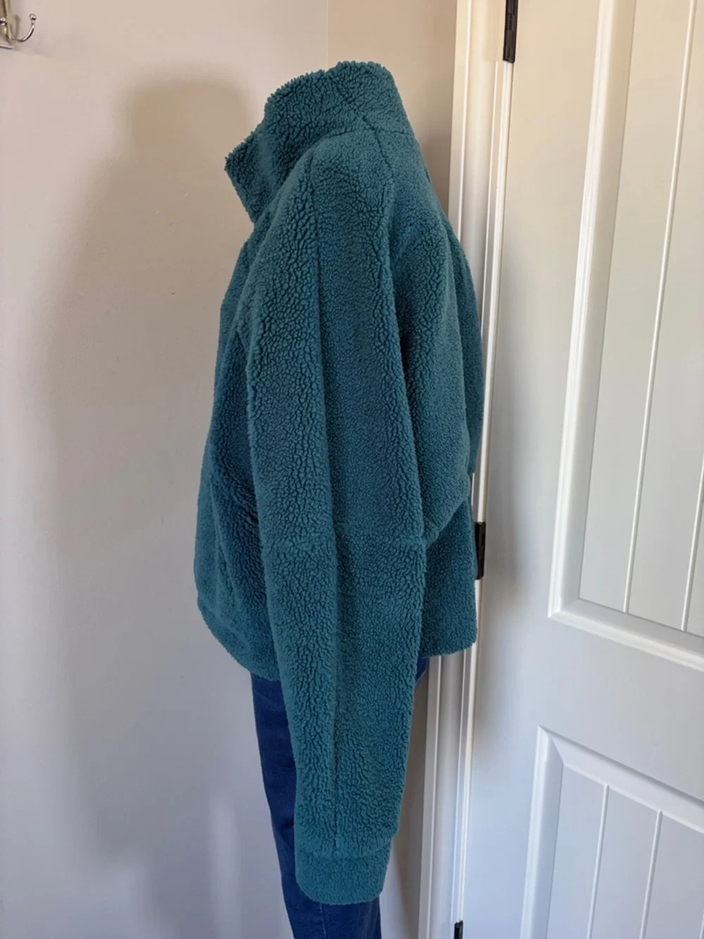 Lululemon Scuba Oversized Cropped Fleece Funnel Neck Green Jasper XL/XXL - Picture 4 of 13